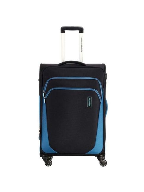 american tourister kansas black color block soft cabin trolley bag - 40 cm