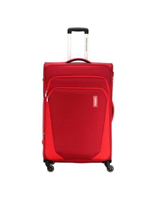 american tourister kansas red color block soft cabin trolley bag - 40 cm