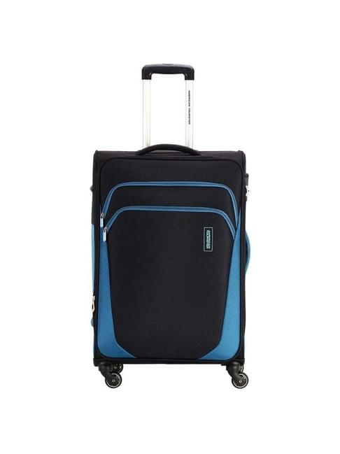 american tourister kansas black color block soft medium trolley bag - 45.5 cm