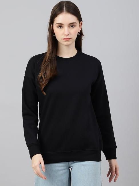 color capital black cotton relaxed fit sweatshirt