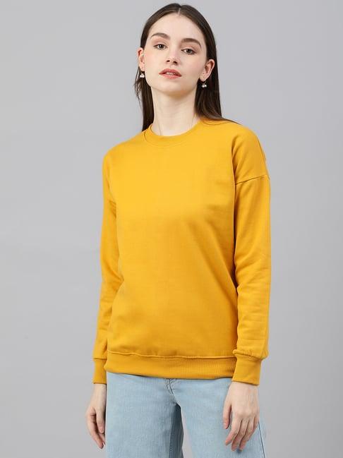 color capital mustard cotton relaxed fit sweatshirt