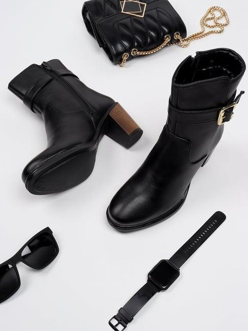 elle women's black casual booties