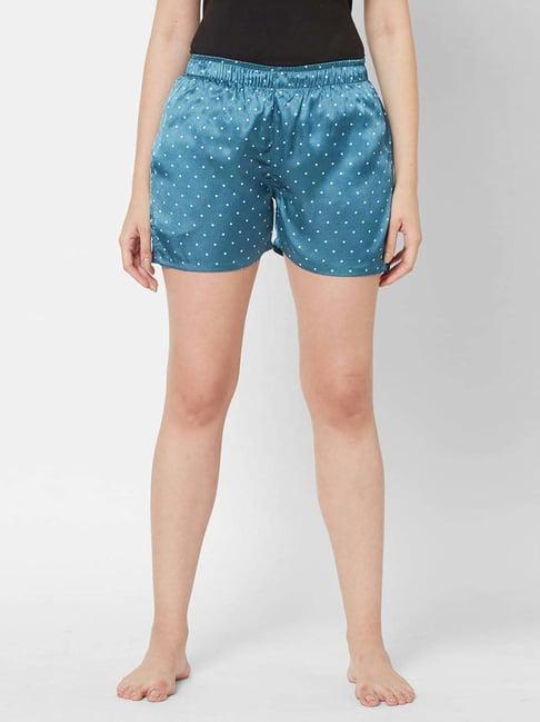 sweet dreams teal blue polka dots shorts