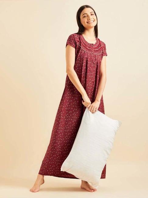 sweet dreams red printed nighty