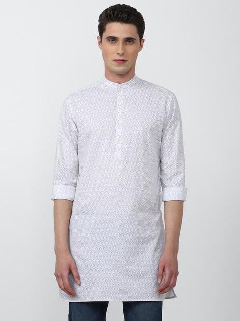 v dot grey cotton slim fit printed kurtas