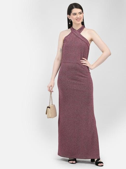 eavan maroon textured gown