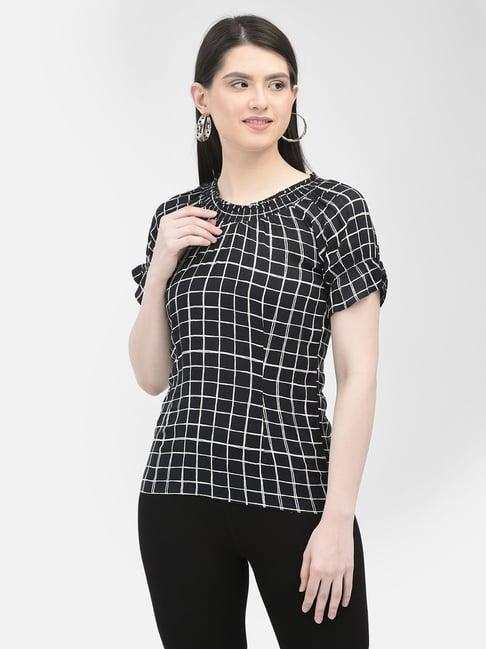 eavan black checks top