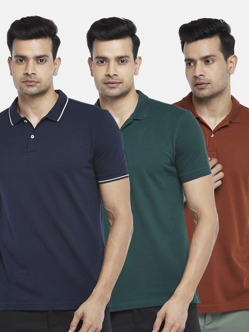 byford by pantaloons multi regular fit polo t-shirt pack of 3