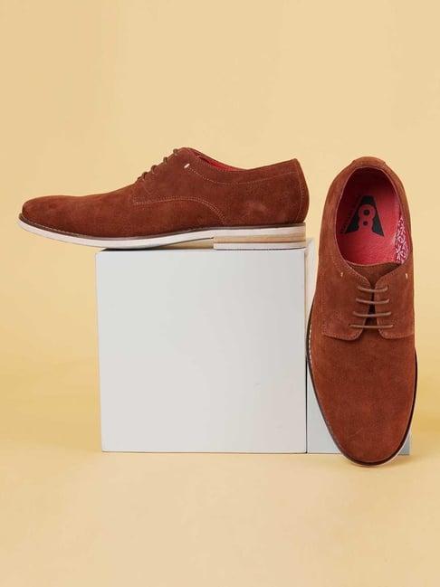 ruosh men's brown derby shoes