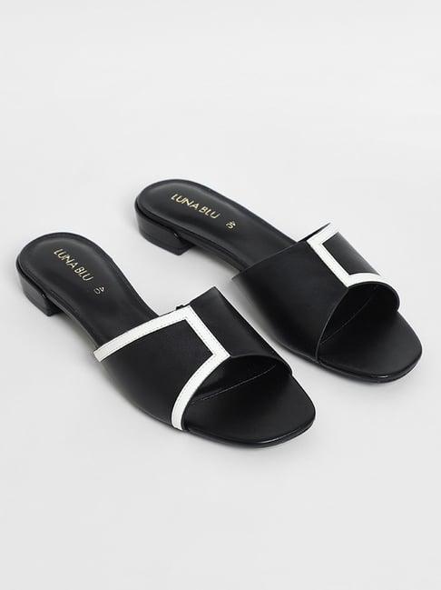 luna blu by westside cup block black mules