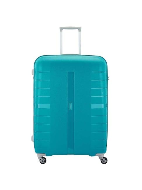 aristocrat nexon teal blue textured hard large trolley bag - 56 cm