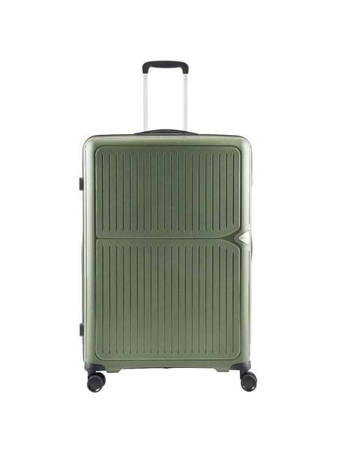 aristocrat locus plus green textured hard large trolley bag - 45 cm