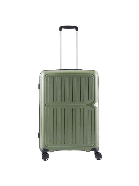 aristocrat locus plus green textured hard medium trolley bag - 47 cm