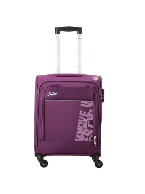 skybags rhumba purple solid soft cabin trolley bag - 39 cm