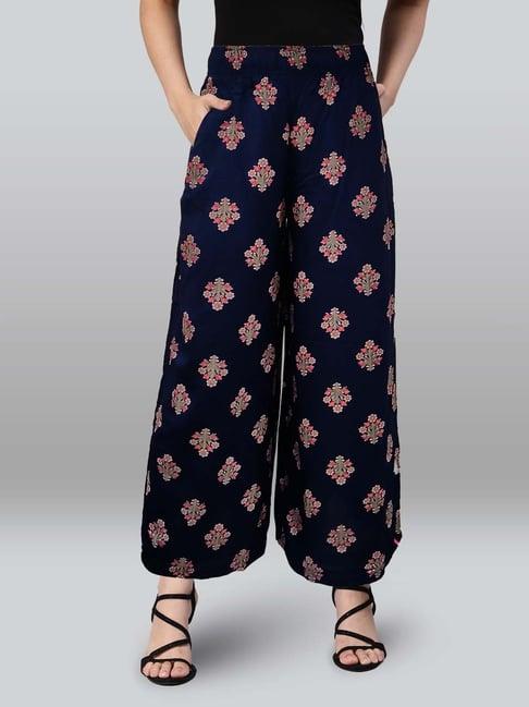 lyra charcoal black printed palazzos