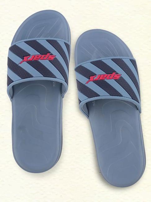 sparx men's blue slides