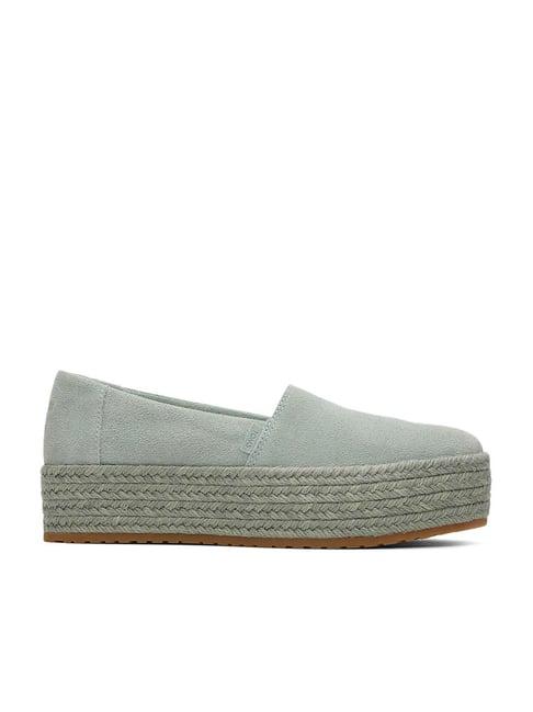 toms women's valencia medium green espadrille shoes