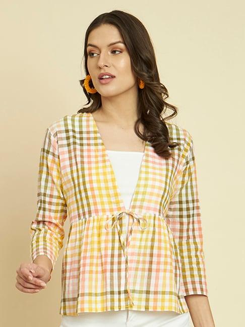 trend arrest multicolor checks shrug