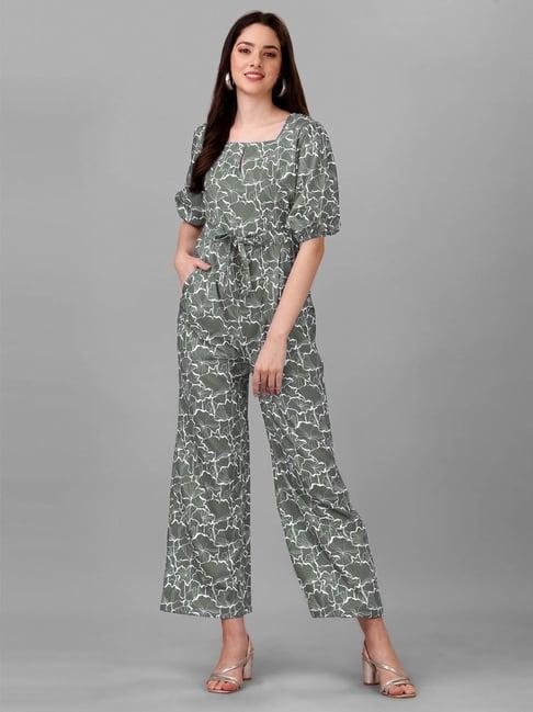 masakali.co dark green printed jumpsuit