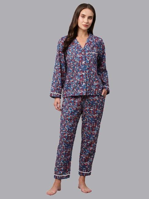 chemistry multicolored floral print shirt pyjama set