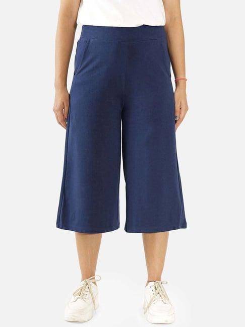 blissclub navy cotton culottes