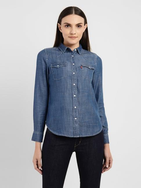 levi's blue casual shirt