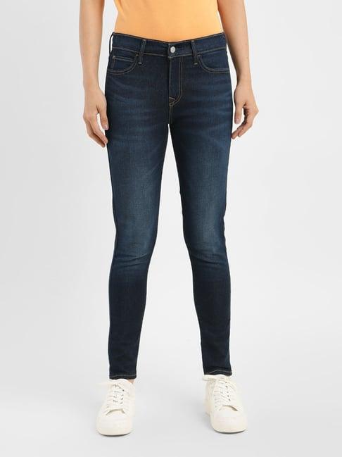 levi's 710 blue super skinny fit mid rise jeans