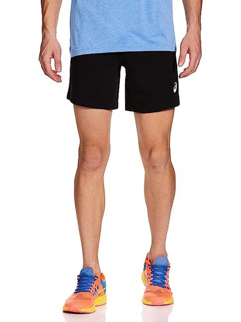 asics 7in knitted black regular fit sports shorts