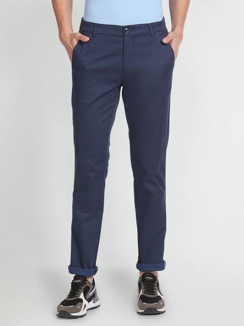 arrow sport blue cotton skinny fit chinos