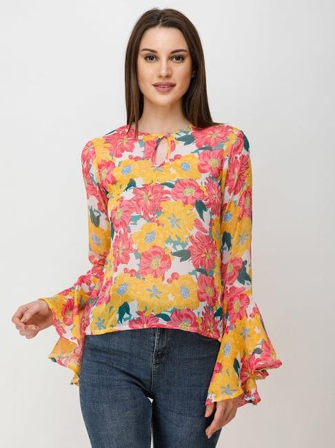 scorpius multicolor floral print top