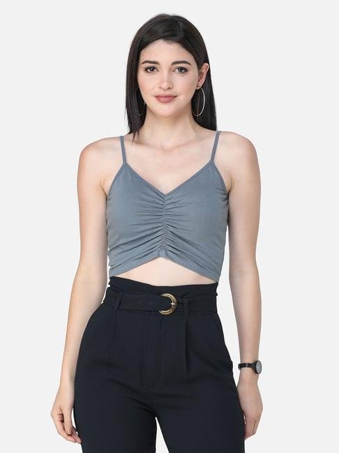 scorpius grey regular fit crop top