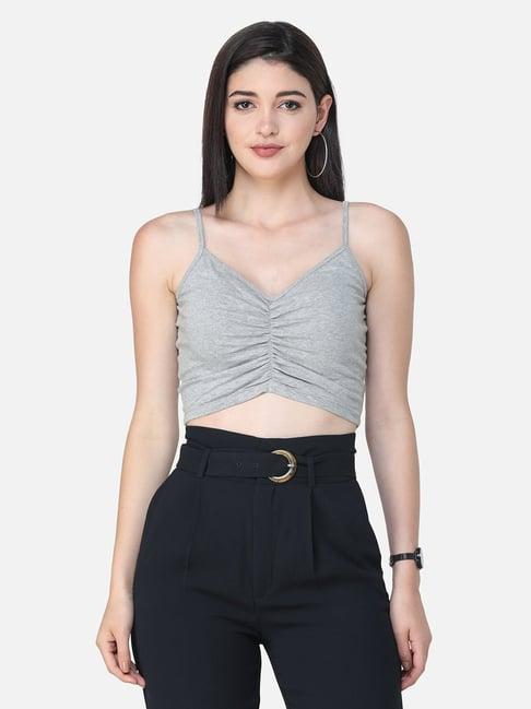 scorpius grey regular fit crop top