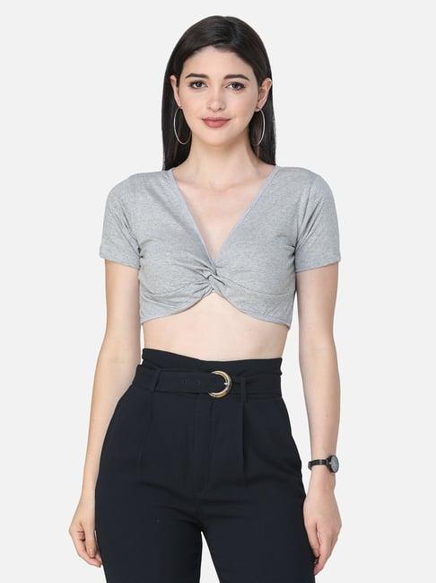 scorpius grey regular fit crop top