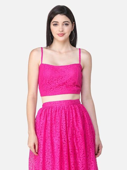 scorpius dark pink lace crop top