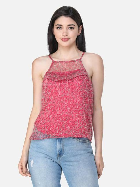 scorpius pink floral print top