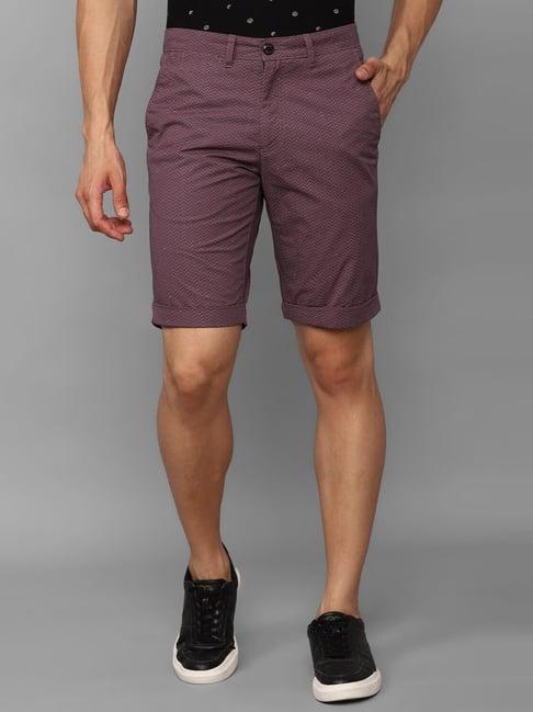 allen solly purple cotton slim fit shorts