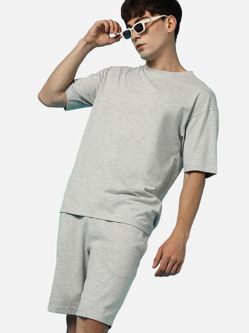 campus sutra light grey regular fit sports sets