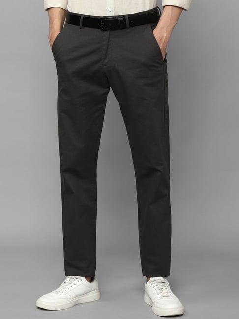 allen solly black cotton regular fit trousers