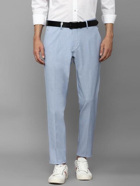 louis philippe sport blue slim fit trousers