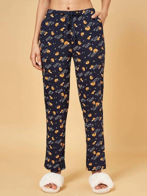 dreamz by pantaloons navy cotton printed pyjamas