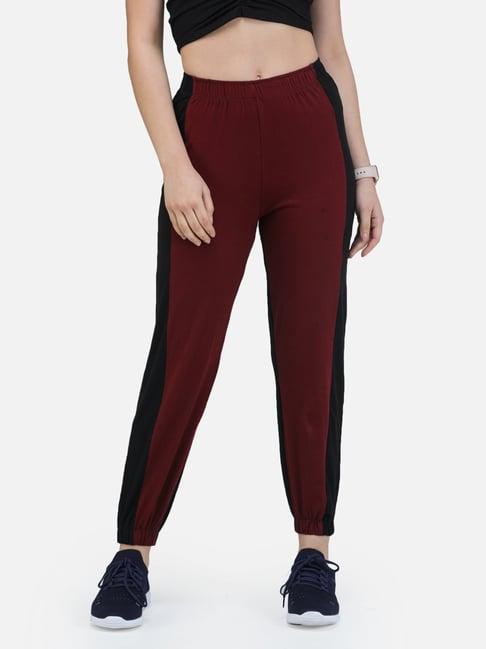 scorpius maroon regular fit trackpants