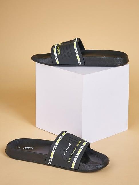 ajile by pantaloons men's black slides