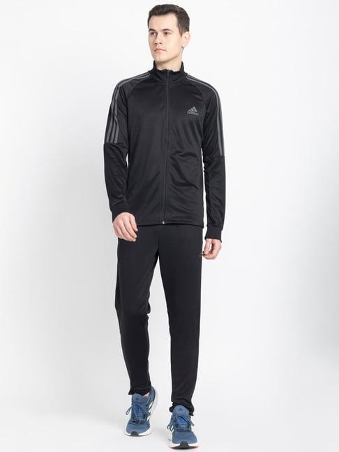 adidas black regular fit tracksuit