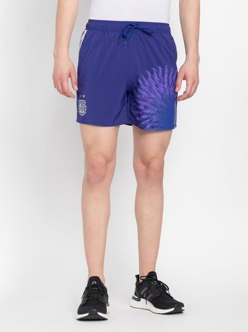 adidas indigo regular fit printed sports shorts