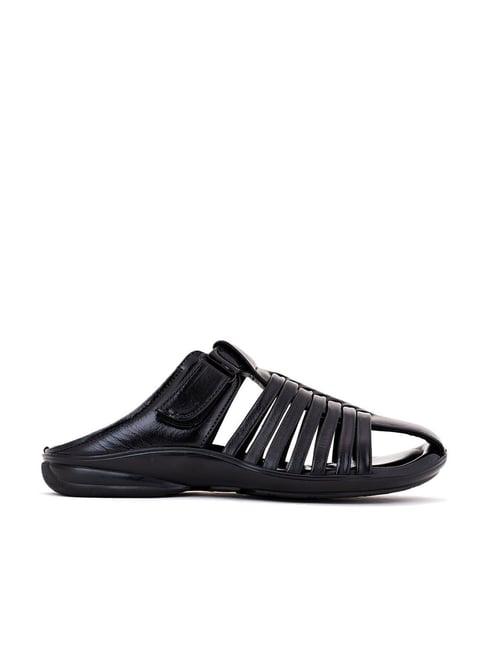 lazard by khadims men's black fisherman sandals