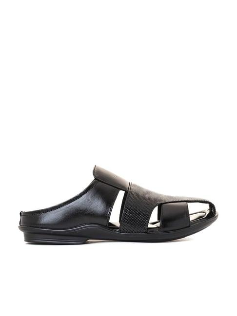 lazard by khadims men's black fisherman sandals