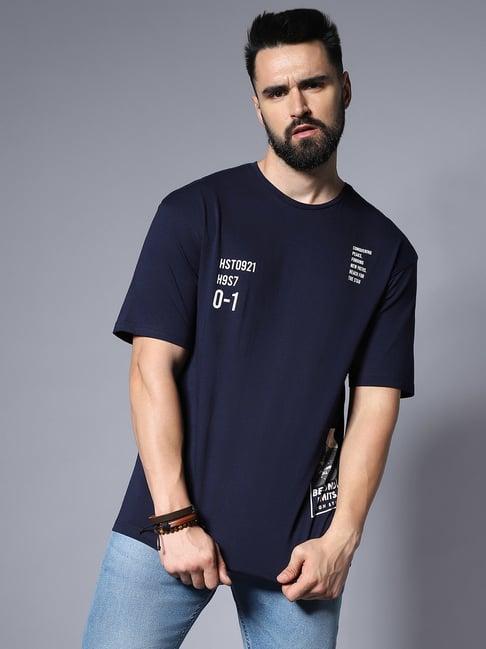 high star navy relaxed fit graphic print t-shirt