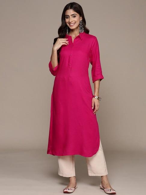 anubhutee fuchsia straight kurta