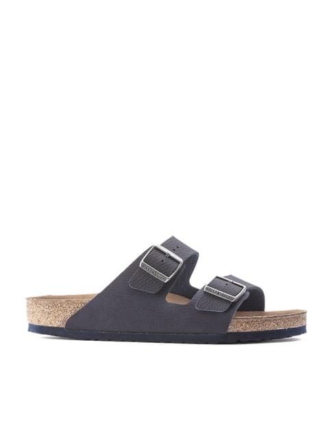 birkenstock men's arizona vegan blue narrow width casual sandals