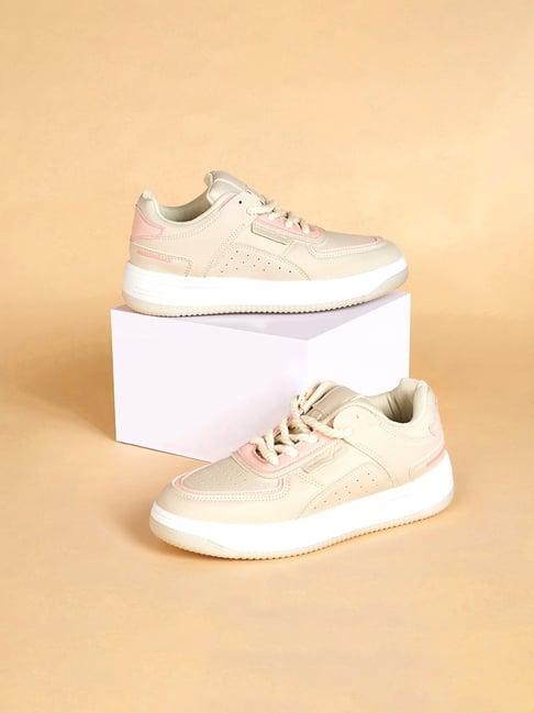 forever glam by pantaloons women's beige casual sneakers